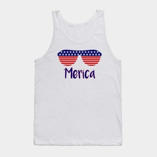 Merica american flag sunglasses 4th of july t-shirt Tank Top